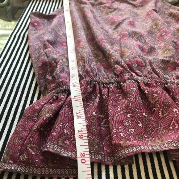 Raga Anthropologie Pink Floral Print Boho Tassel Tank Top - Picture 15 of 16